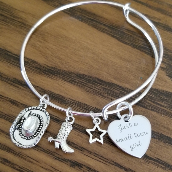 Just a Small Town Girl Bracelet County Girl Cowgirl Boot Steve Perry Journey - Picture 2 of 3